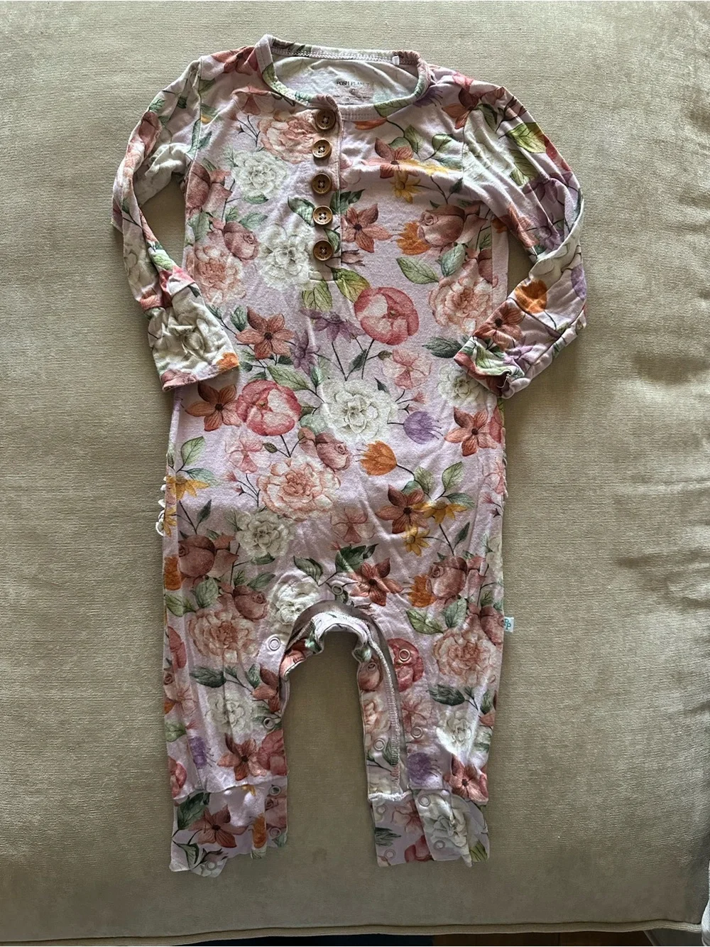 Posh Peanut Floral Print Pink One-Piece Romper